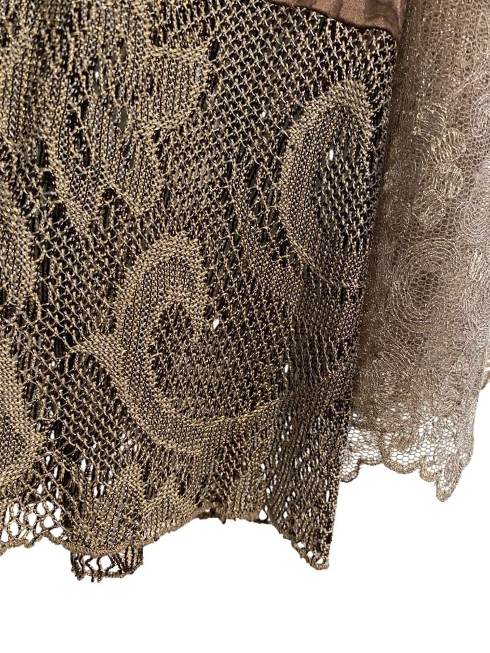 Spencer Alexis Women’s M Vintage Brown Floral Sheer Lace Cardigan Whimsigoth - Picture 13 of 16